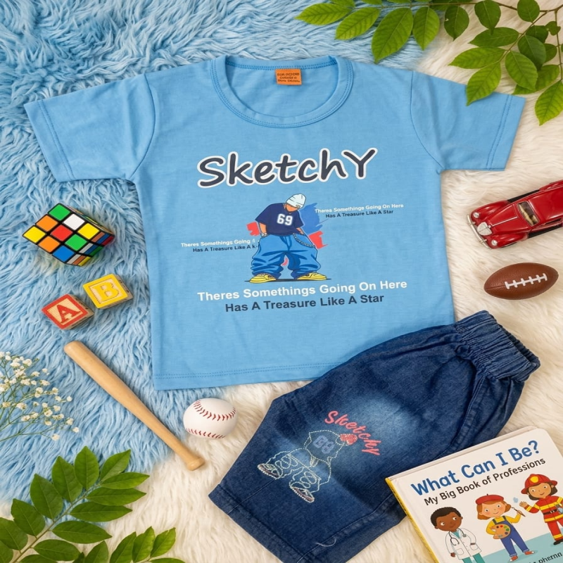 Blue Sketchy Tee